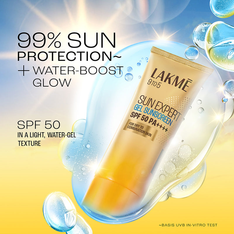 Lakmē Sunscreen Gel SPF 50 PA+++Niacinamide, Water-Light, For Normal to Oily Skin,No White Cast 50g