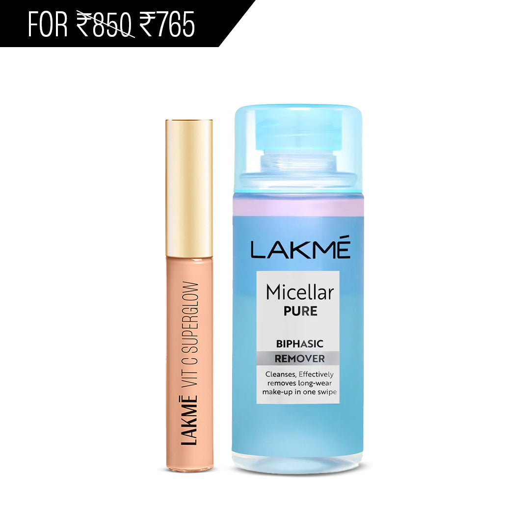 Lakmē Vit C Superglow Concealer + Makeup Remover Combo