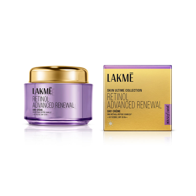 Lakme Retinol Advanced Renewal Day Creme Pro-Retinol Peptide Complex + UV Filters & SPF 15 PA++ 50G