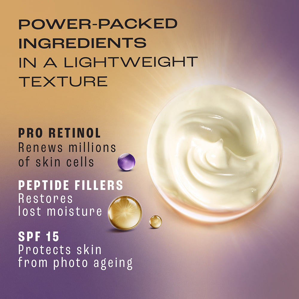 Lakme Retinol Advanced Renewal Day Creme Pro-Retinol Peptide Complex + UV Filters & SPF 15 PA++ 50G