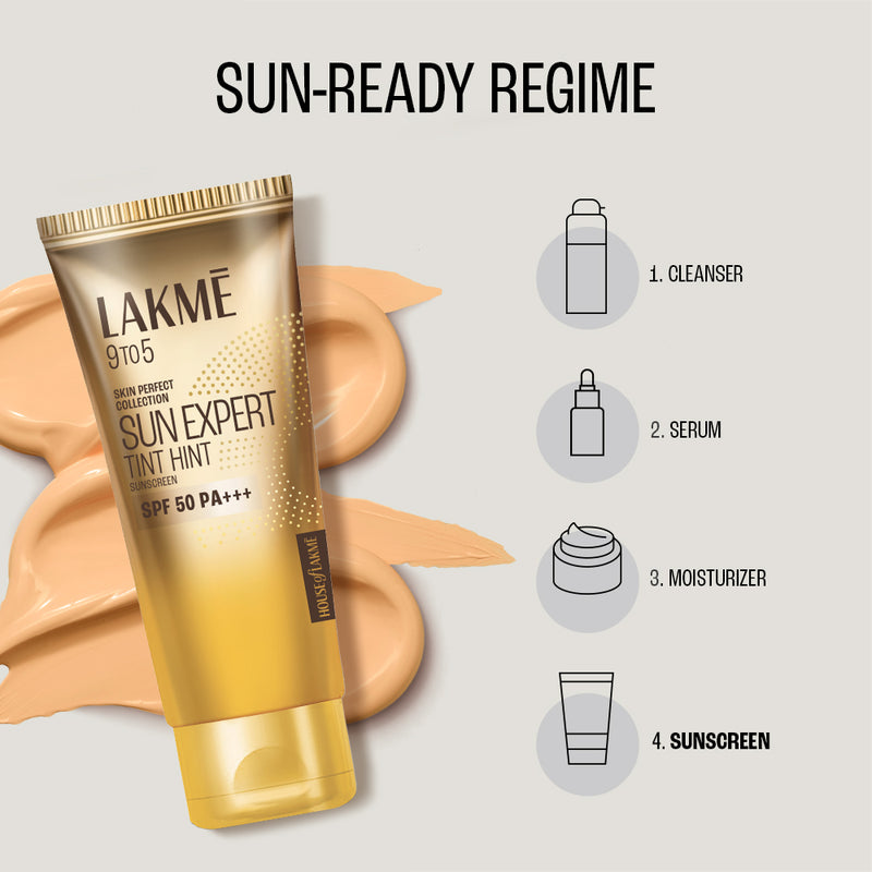 Lakmē Sun Expert Tinted Sunscreen SPF 50 PA +++ | Broad spectrum  UVA/B protection | Blue light protection | No White Cast | for all dry, oily, normal skin| Matte Finish | 100 ml