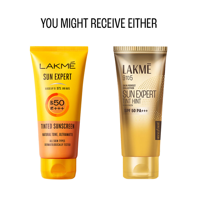 Lakmē Sun Expert Tinted Sunscreen SPF 50 PA +++ | Broad spectrum  UVA/B protection | Blue light protection | No White Cast | for all dry, oily, normal skin| Matte Finish | 50ml