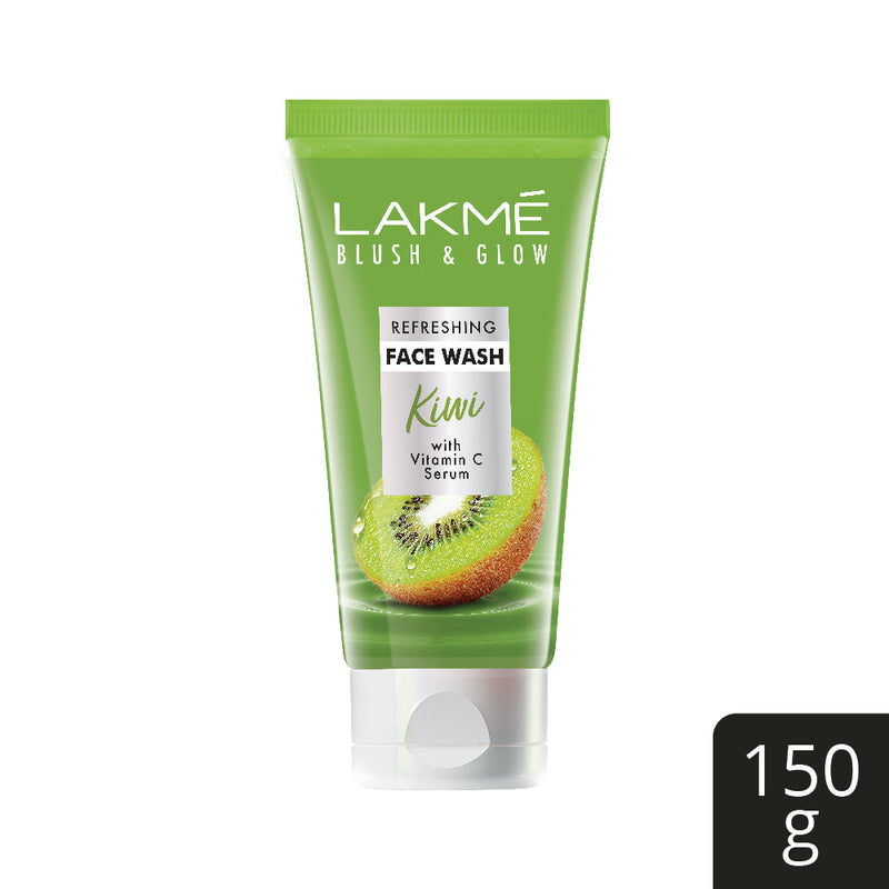 Lakmē Blush & Glow Refreshing Face Wash with Vitamin C Serum and Kiwi Fruit Extracts, 150gm