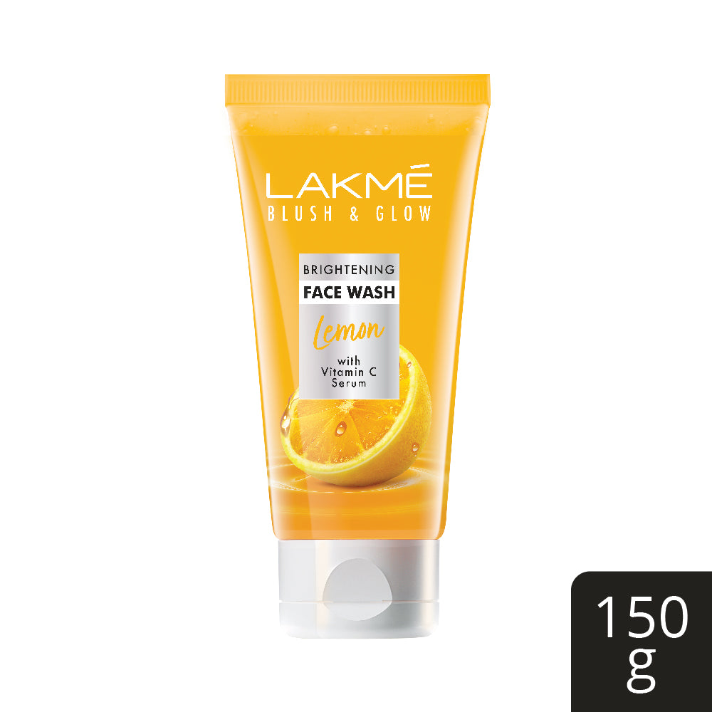Lakmē Blush & Glow Brightening Face Wash with Vitamin C Serum and Lemon Fruit Extracts, 150gm