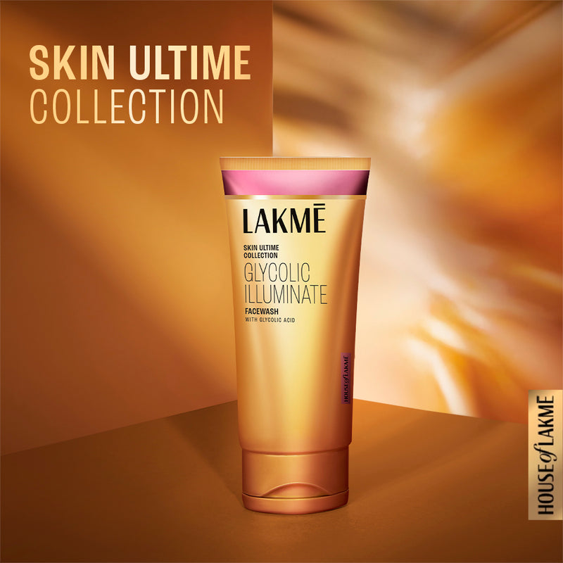 Lakmē Glycolic Illuminate Facewash with Glycolic Acid for Gentle Exfoliation & Illuminated Skin 50g