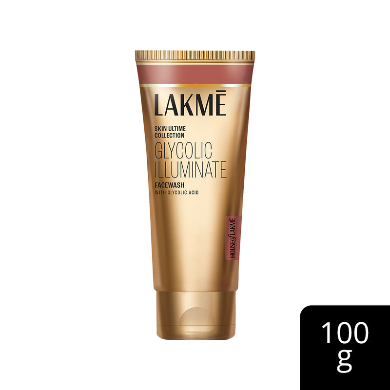 Lakmē Glycolic Illuminate Facewash with Glycolic Acid for Gentle Exfoliation & Illuminated Skin 100g