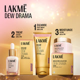 Lakme Dew Drama Facewash with Pro-Ceramides & 6% Vitamin E + B3 + F Complex for Glowing Skin, 100gm