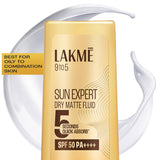 Lakme Sun Expert Dry Matte Fluid SPF 50++++ Sunscreen with 1% niac & ceramide, for oily skin 50ml